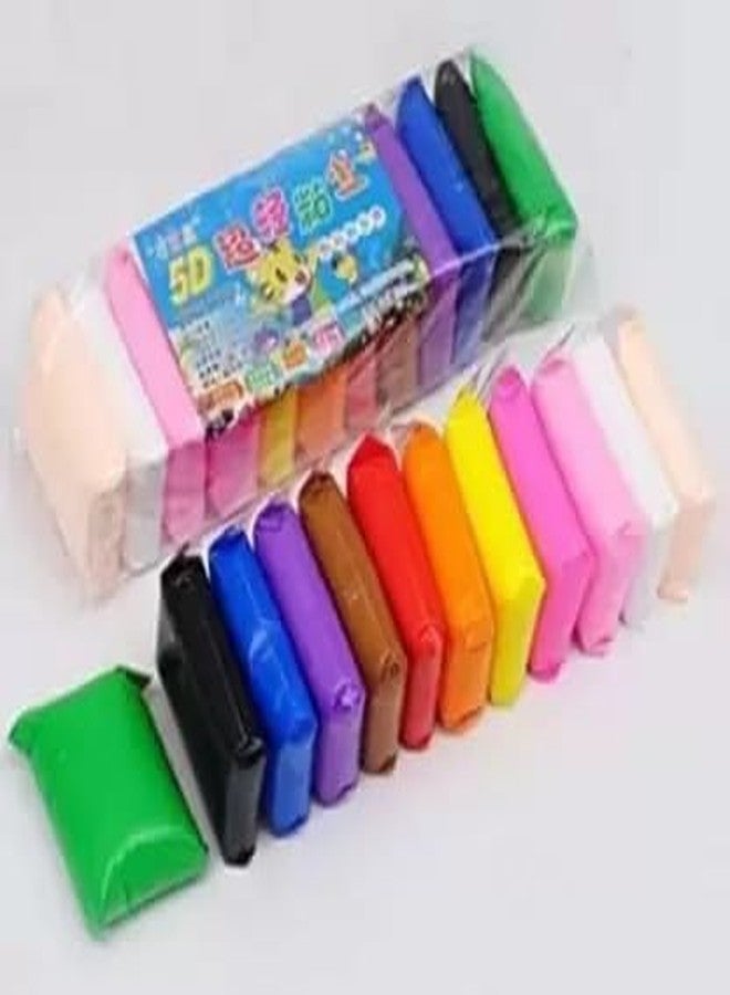 Eclet (Pack of 12) Air Dry Clay, Colorful Children Soft Clay, Creative Art Crafts, Gifts for Kids-Multi Color. Non-Toxic Modeling Magic Fluffy Foam Bouncing Clay Putty Kit for Kids with Tools .110 - Image 1